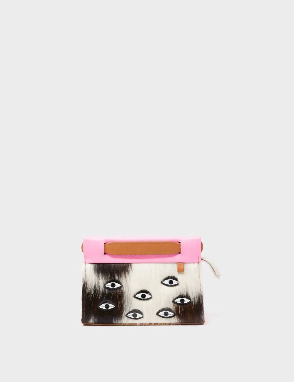 NEW MIN & MON women's vali crossbody micro leather bag in bubblegum pink and neo